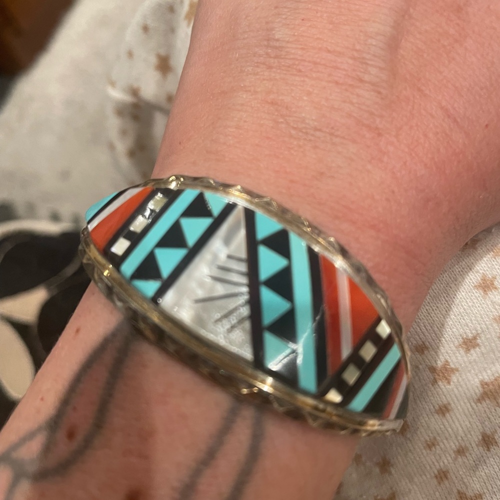 Geometric Multicolor Bangle Bracelet